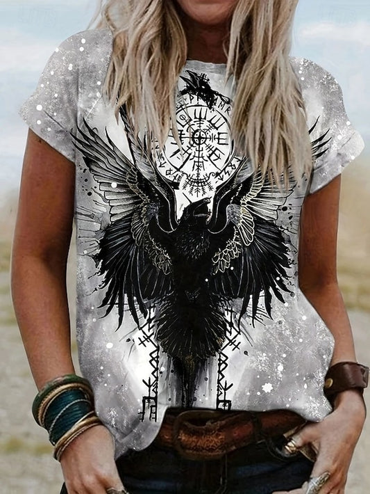 Women's Boho Viking T Shirt Graphic Abstract Vintage