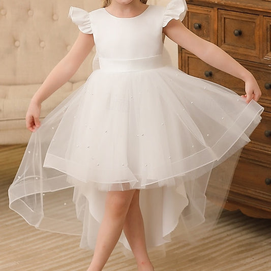 Dress Girls' Party Color Kids Flower Girl Solid