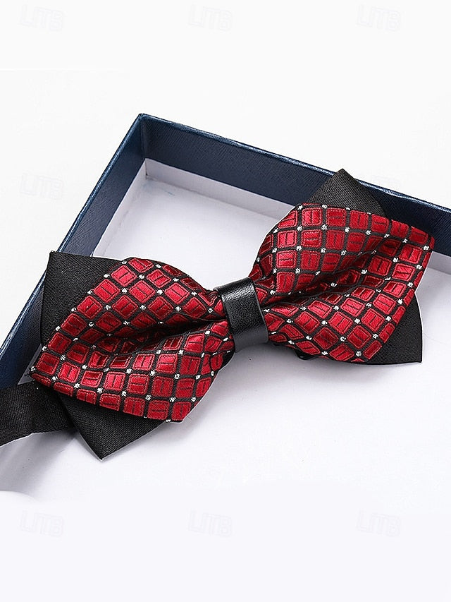 Pattern Christmas with Geometric Tie Bow Men's