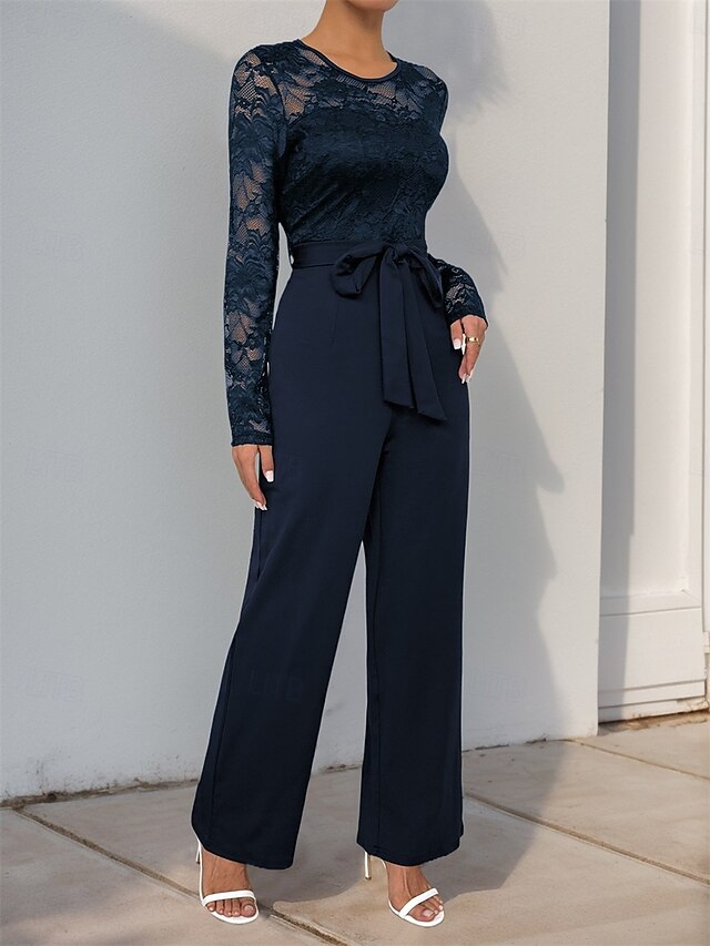 Jumpsuit / Pantsuit Mother of the Bride  Elegant Casual Jewel