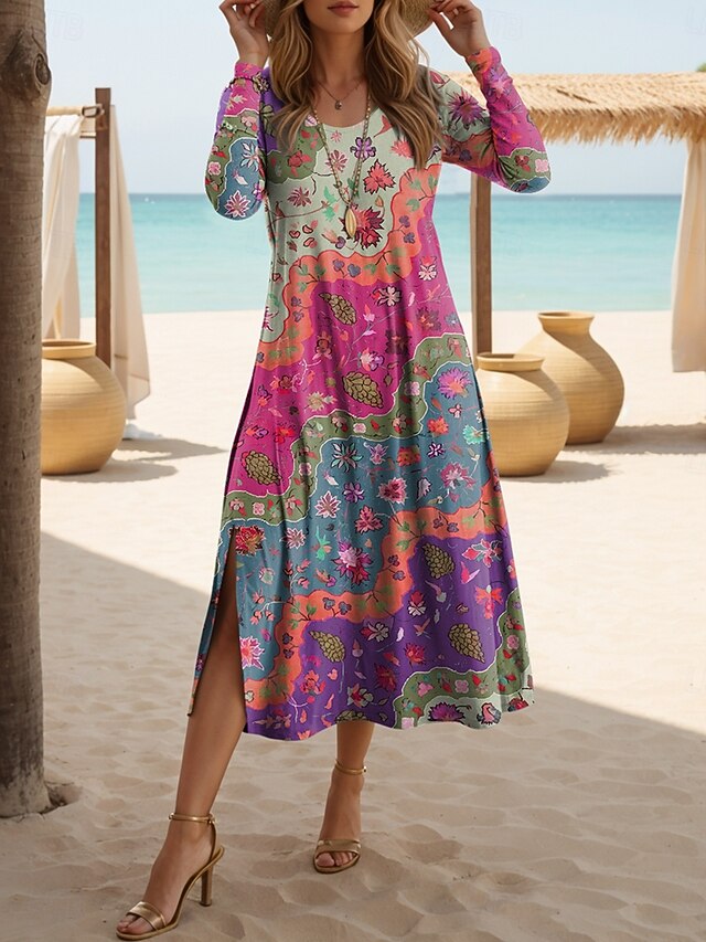 Women's Midi Dress T Shirt Dress Tee Dress Casual Daily