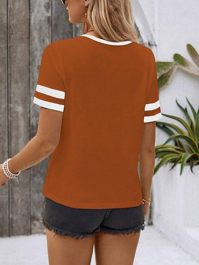 Women's T Shirt Plain Fashion Modern Casual Short Sleeve V