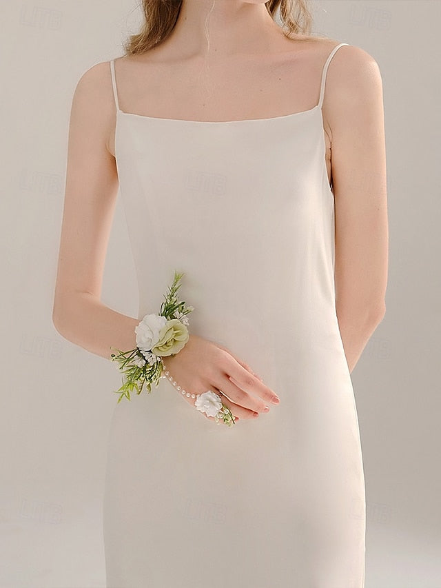 Pearls and Hand Jewelry – Floral Set White Wrist Elegant with