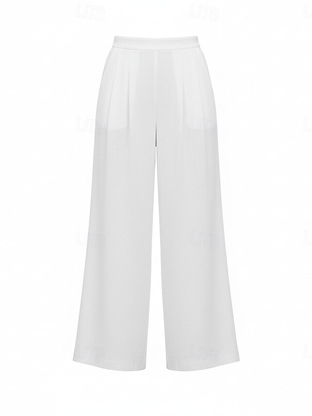 70% Linen Women's Linen Pants Wide Leg Chinos Vacation