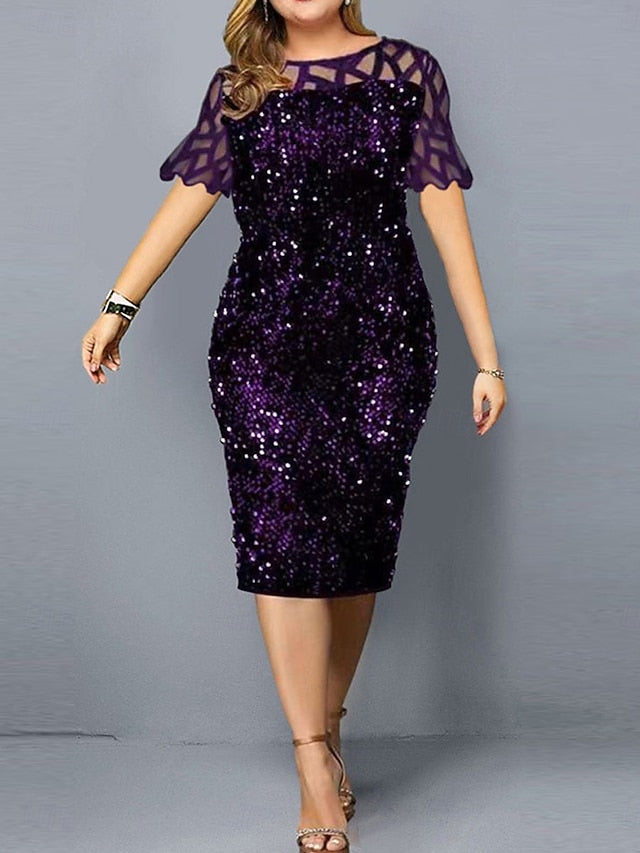 Crew Mother the of Elegant Bride Length Dress Neck Tea