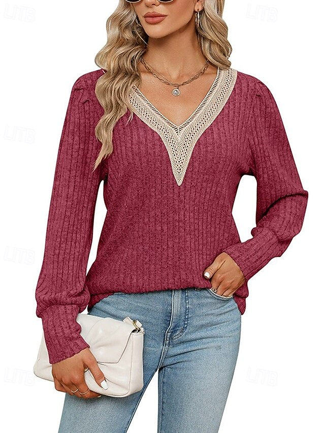 Women's Sweater Pullover Daily Stylish Casual Color Block