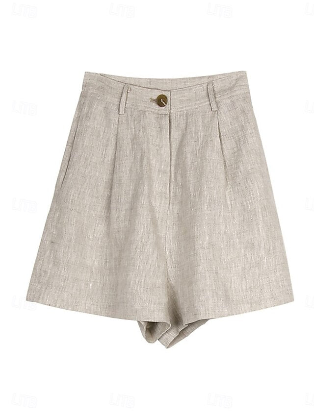 Women's 100% Linen Chinos Shorts Vacation Streetwear Casual
