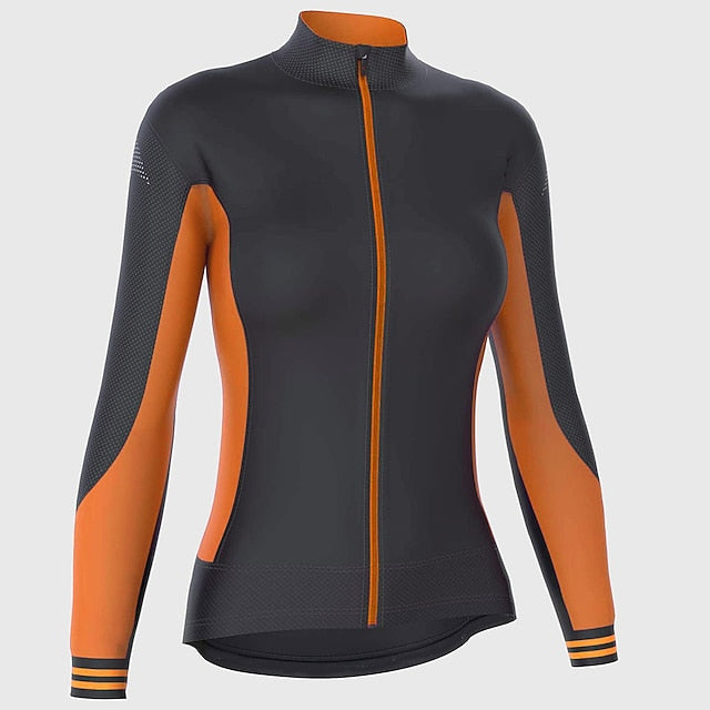 Women's Cycling Jersey Color Block Long Sleeve Bike Jersey