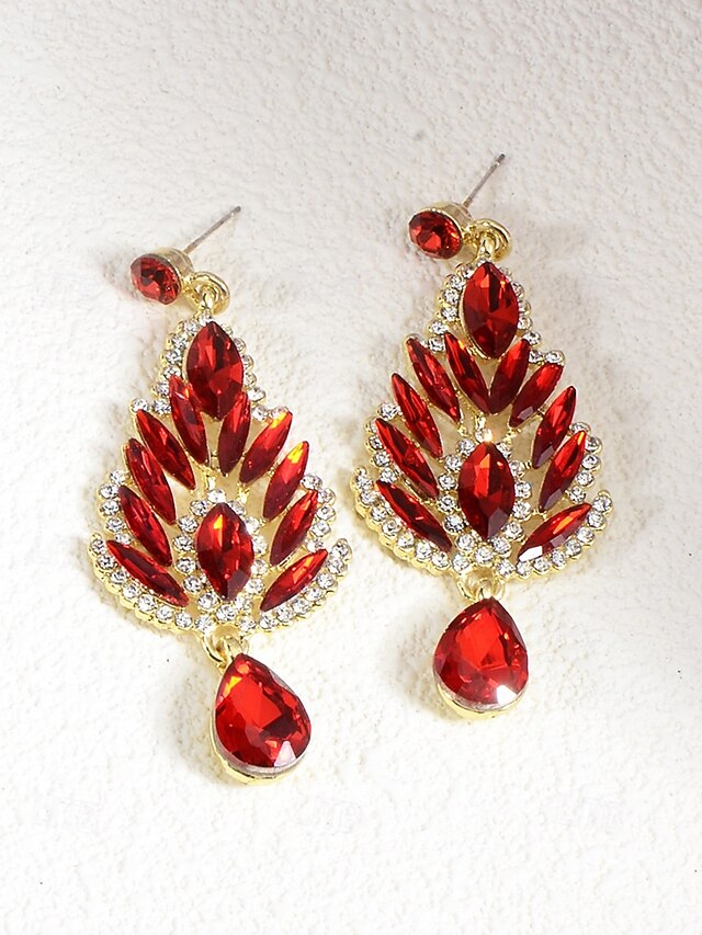 Crystal Drop Earrings Women's Emerald – Green