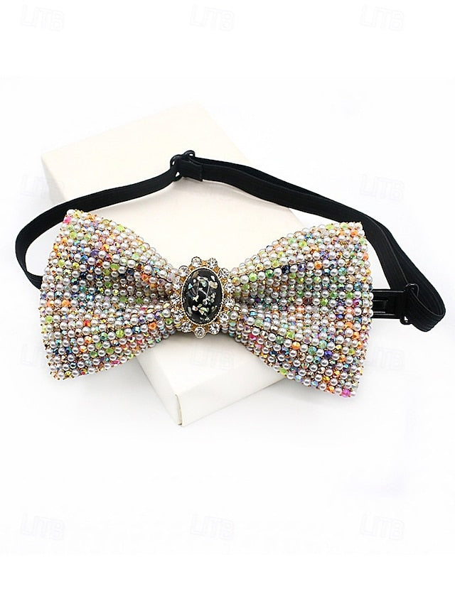 Men's Tie Bow with Luxury Strap Adjustable Gemstone –