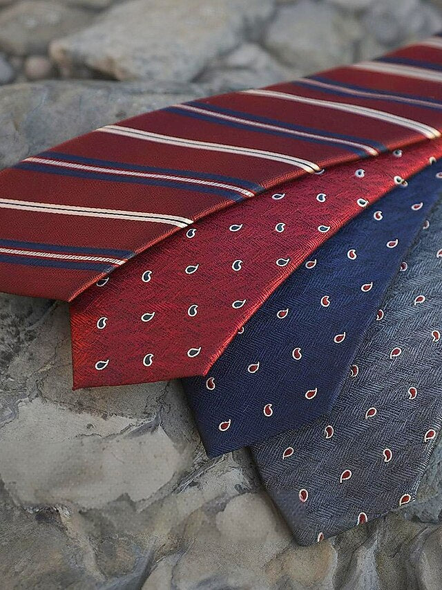 Classic Paisley and Men's Striped Necktie Silk Tie