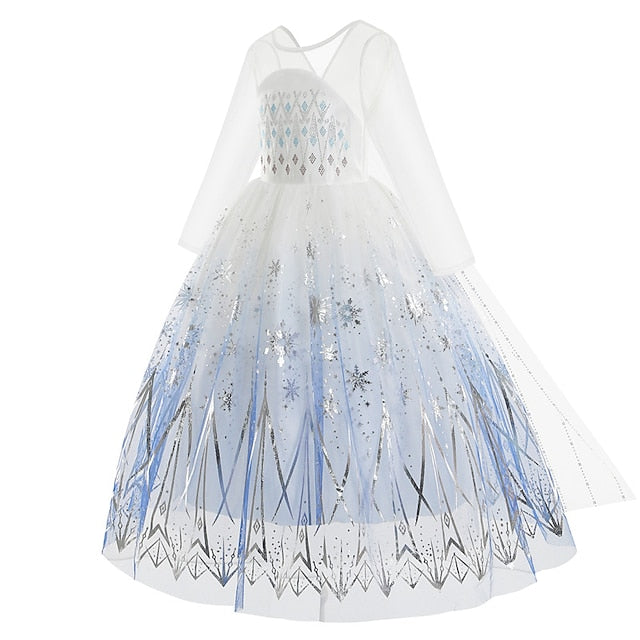 Frozen Flower Fairytale Elsa Girl Princess Dress Vacation