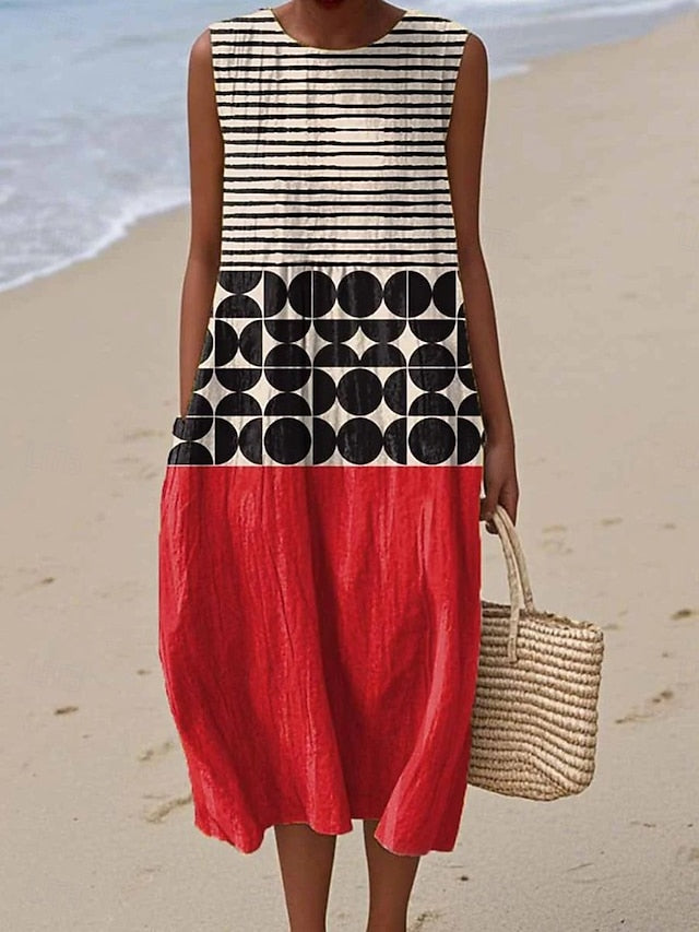 Women's Midi Dress Sundress Shift Dress A Line Dress