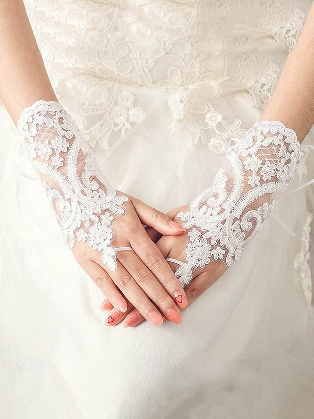 White Gloves Bridal Wedding Elegant Vintage Fingerless – Lace