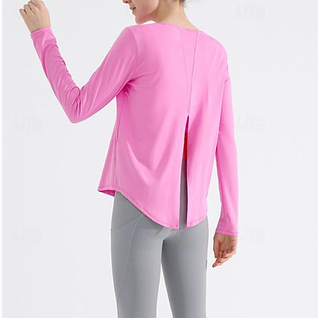 Women's Yoga Top Crew Neck Quick Dry Lightweight Breathable