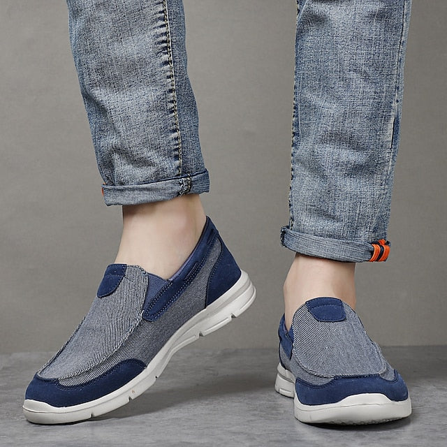 Beige Canvas – Men's Lightweight Loafers Slip-On