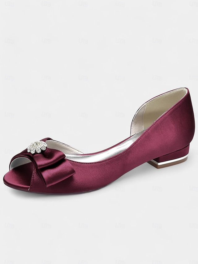 satin luxurious flats with crafted a sparkling Elegant in