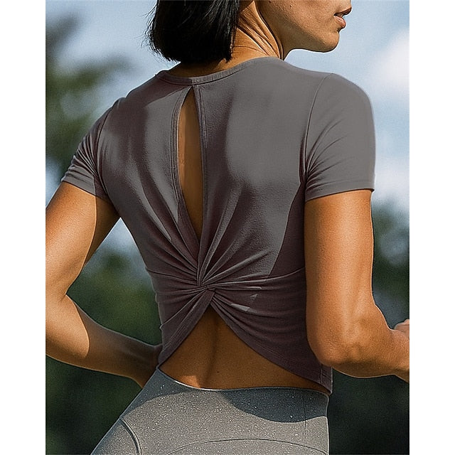 Women's Running Top Running Shirt Hole Short Sleeve Tee