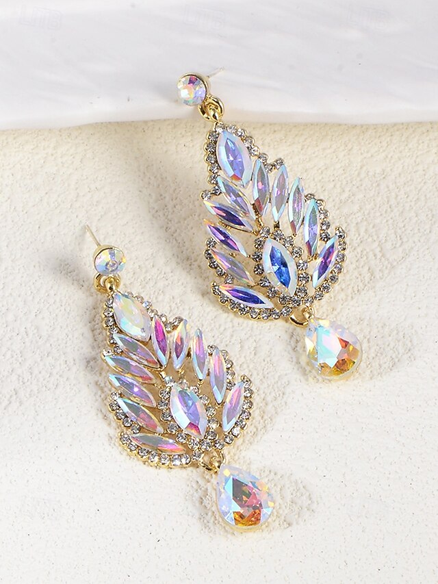 Crystal Drop Earrings Women's Emerald – Green