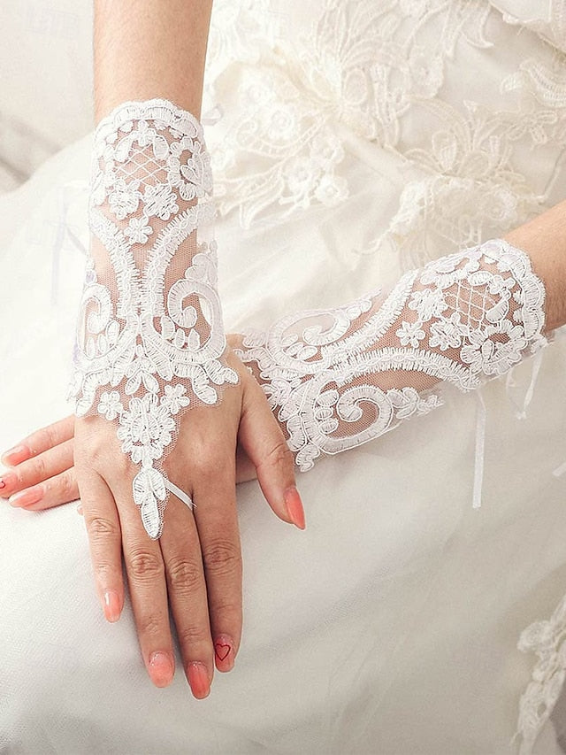 White Gloves Bridal Wedding Elegant Vintage Fingerless – Lace
