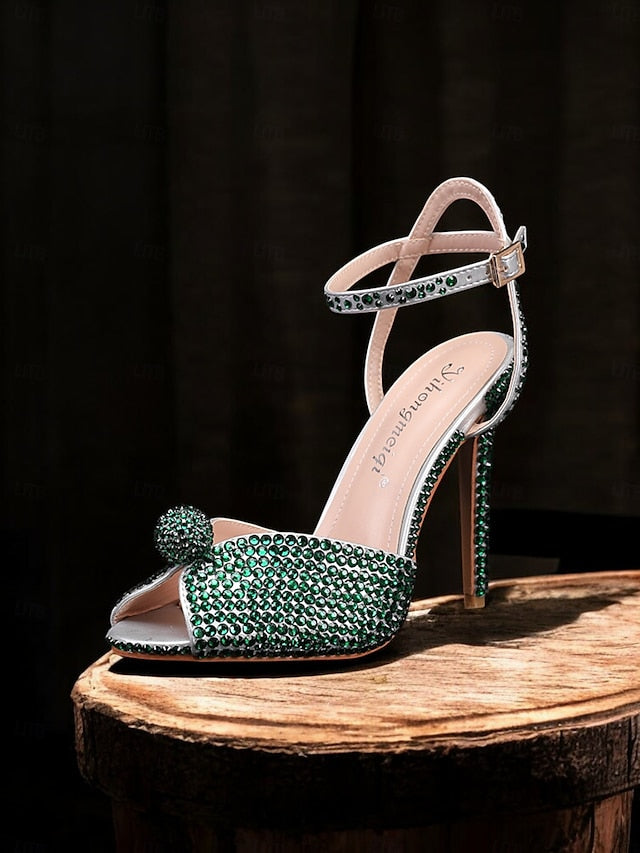 Rhinestone Women's with Heel Stiletto Embellished Sandals