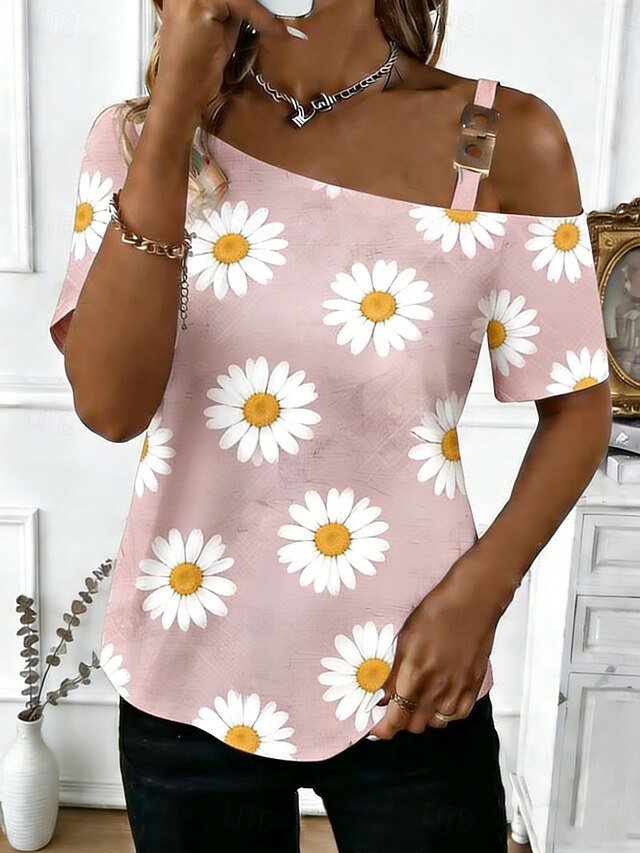 Women's T Shirt Tee Top Print Floral Graphic Stylish