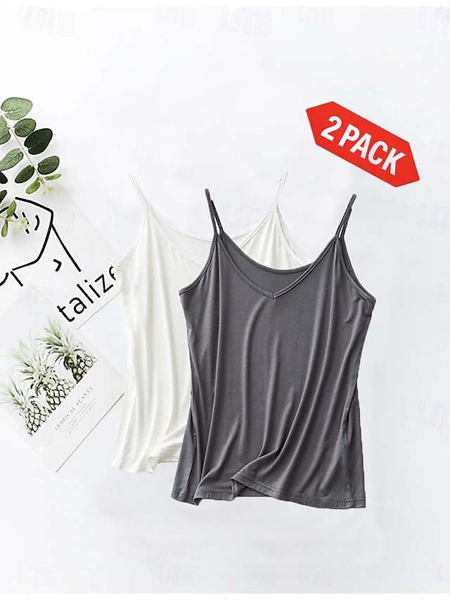 Women's Camisole Tank Top Solid Color Plain Daily