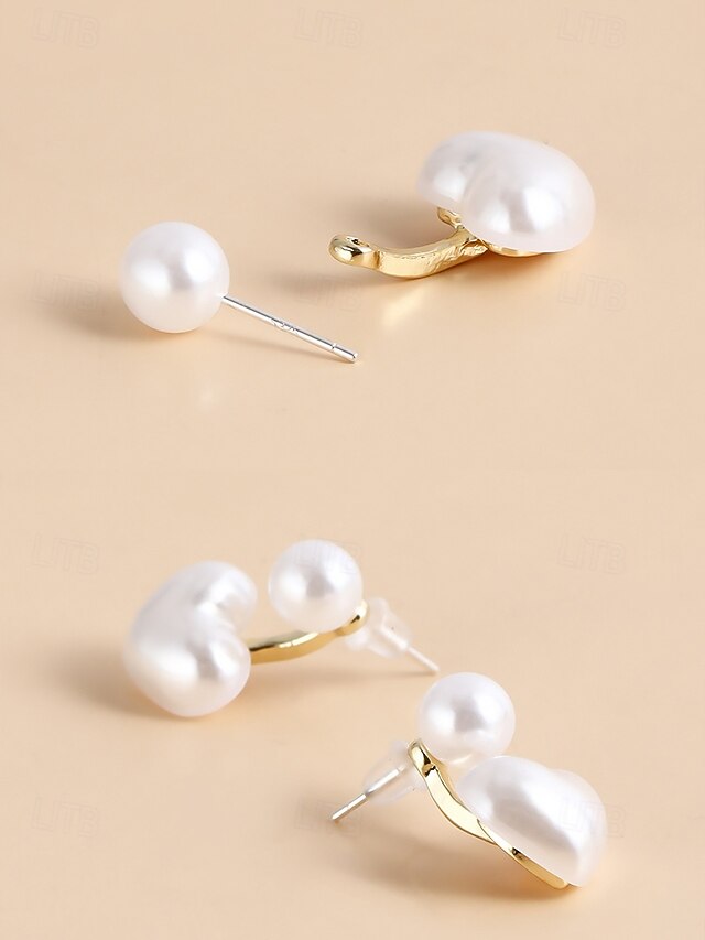 Minimalist Earrings Elegant Romantic Heart-Shaped Drop Pearl –