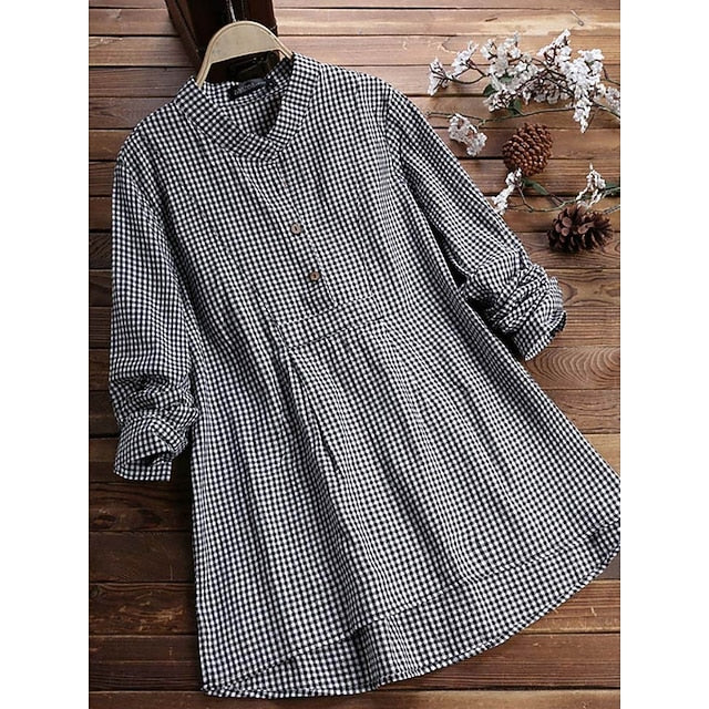 Women's Summer Shirt Casual Shirt Blouse Buttons Print