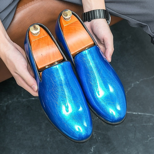 Slip-On Metallic Shiny – Men's Loafers Gold Fashionable