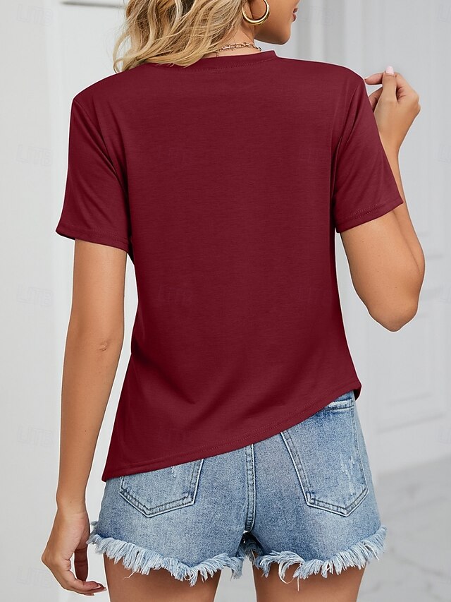 Women's T Shirt Tee Top Ruched Plain Fashion Stylish