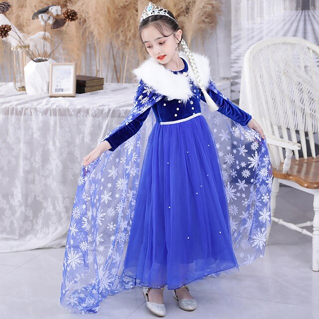 Princess Frozen Dress Flower Fairytale Party Theme Girl Elsa