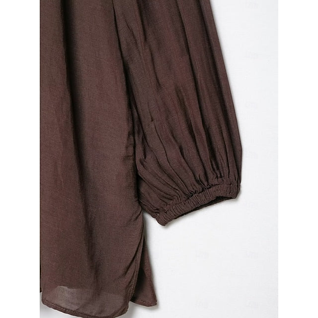 Women's Cold Shoulder Tops T Shirt Side Split Pleats Solid