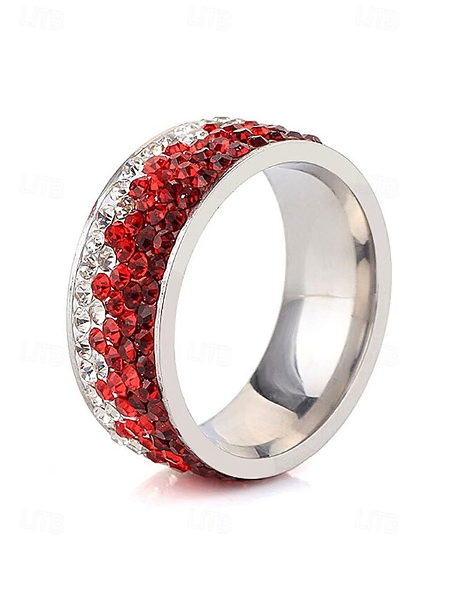 Steel Stainless Christmas Red Men's Ring Stylish –