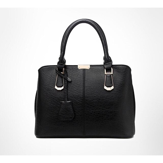 Elegant Handbag Structured Faux Leather Women's Green –