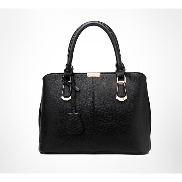 Leather Elegant Faux Handbag Green Women's Structured –