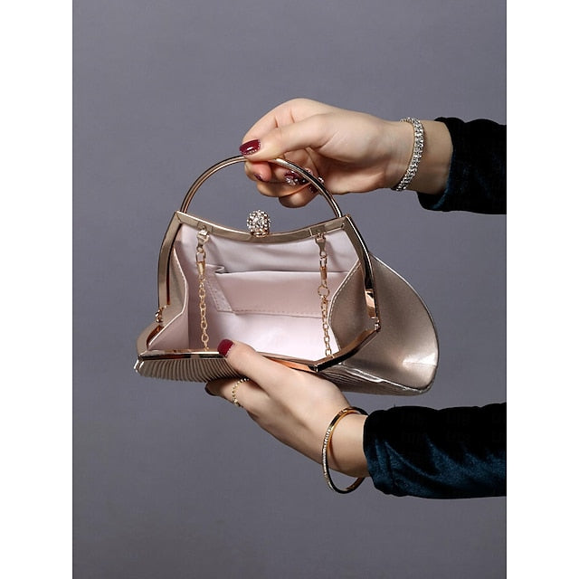 Blue Navy – Evening Elegant Clutch Women's Pleated Velvet