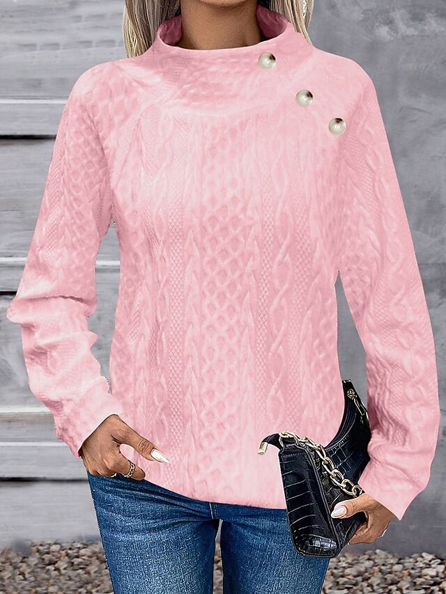 Women's Blouse Buttons Floral Stylish Casual Long Sleeve