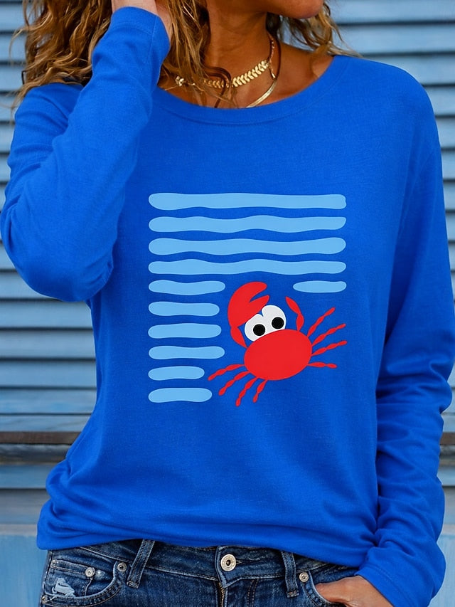 Women's T Shirt Print Graphic Geometric Ocean Fashion