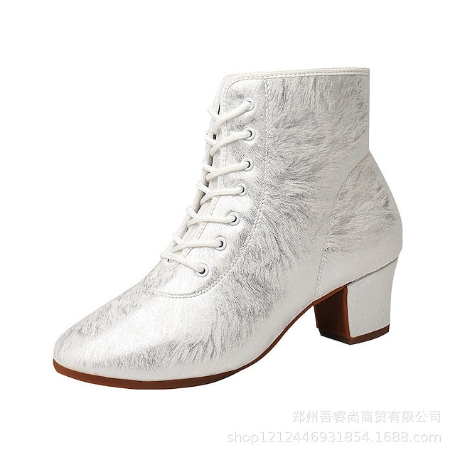 Elegant White Dance with Comfortable Shoes Women's Latin