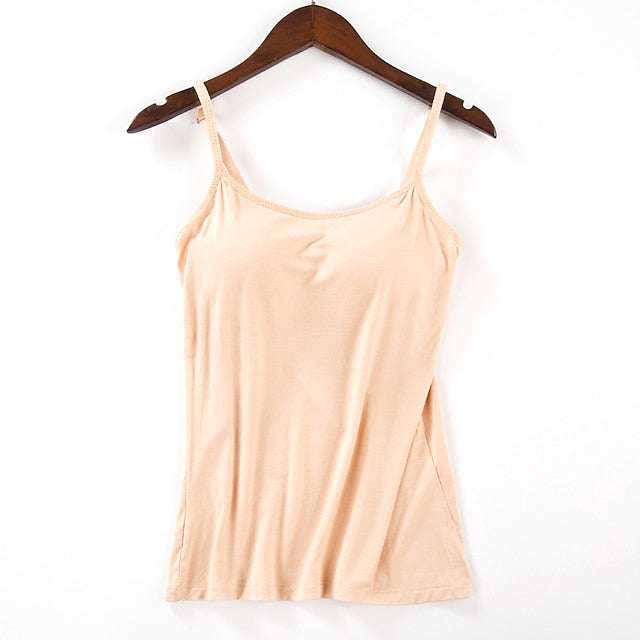 Women's Camisole Tank Top Plain Basic Sleeveless U Neck