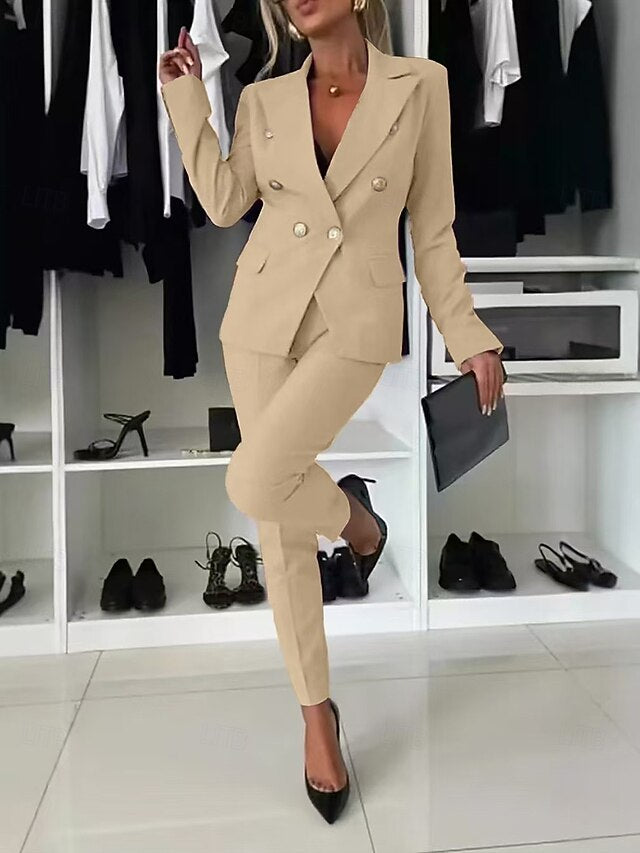 Women's Blazer Suits Long Sleeve Solid Color Fashion Formal