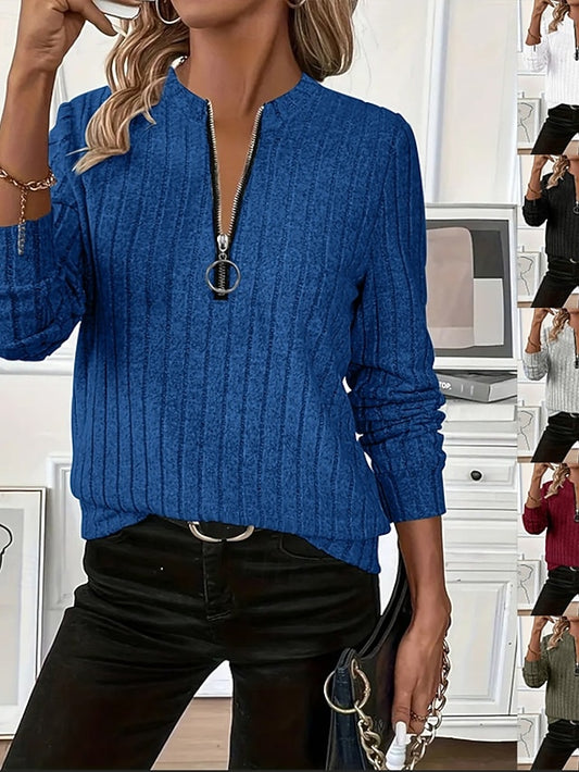 Women's Pullover Sweatshirt Plain Casual Long Sleeve V Neck