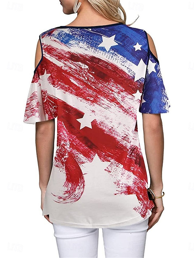 Independence Day Patriotic Shirt Women's T Shirt Flag