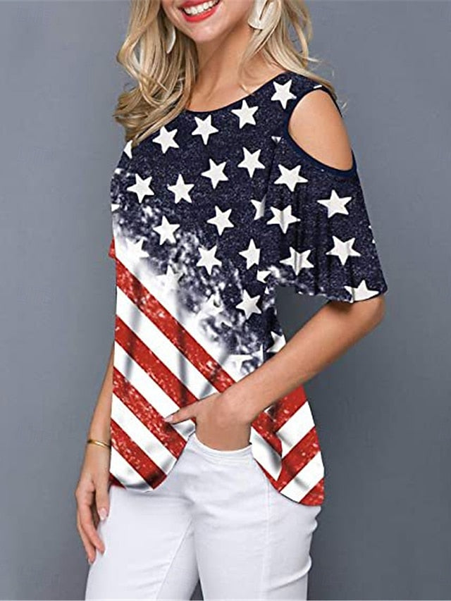 Independence Day Patriotic Shirt Women's T Shirt Flag