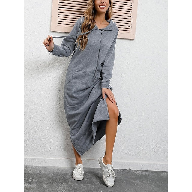 Women's Midi Dress Hoodie Dress Casual Dress Fashion Modern