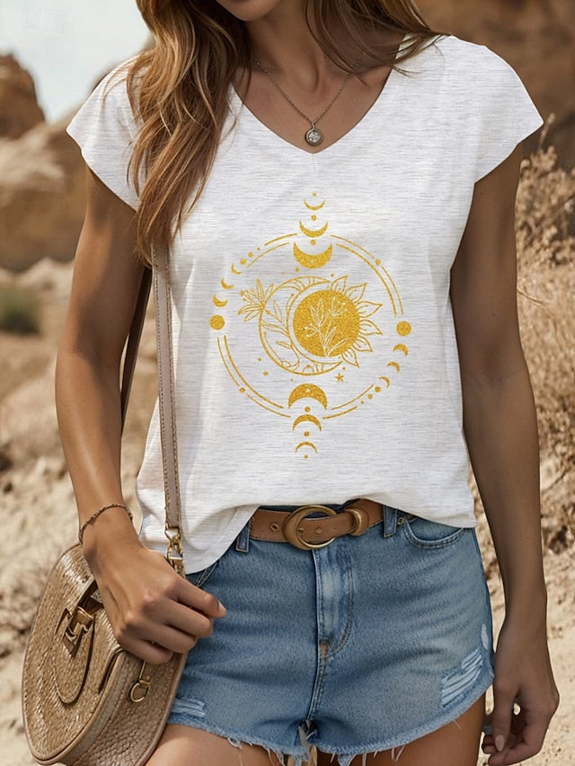 Women's Camisole Tank Top Graphic Geometric Moon Vintage