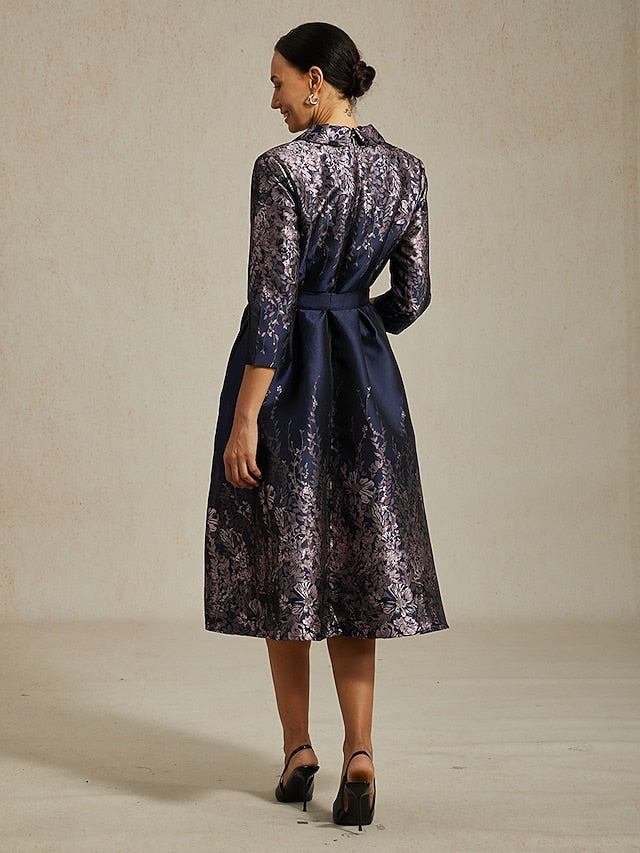 Women's Midi Dress Sheath Dress Elegant Birthday Floral 3/4