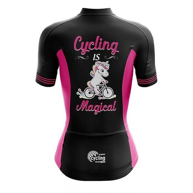 Women's Cycling Jersey Graphic Rainbow Unicorn Short Sleeve
