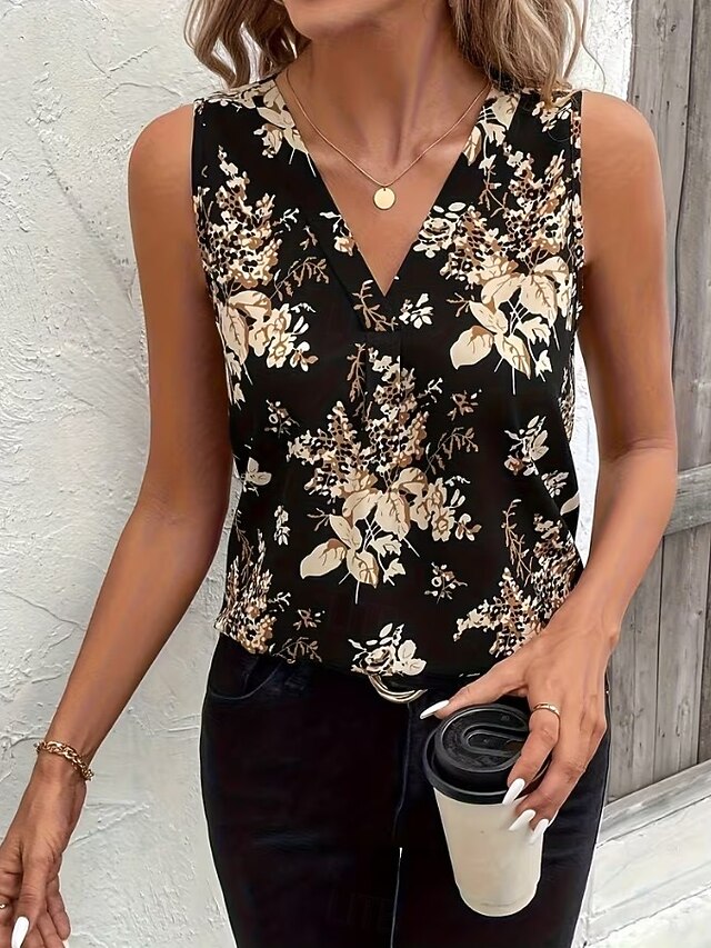 Women's Tank Top Floral Graphic Plants Elegant Vintage